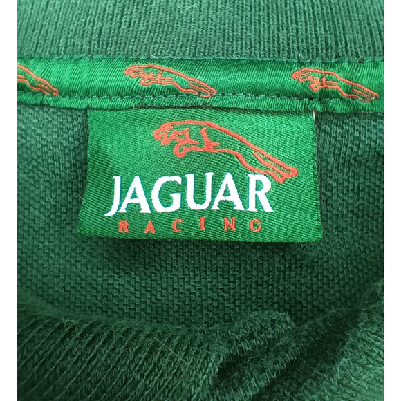 Vintage Official JAGUAR Racing Men's XL Polo Shirt Logos Short Sleeve Green - Picture 8 of 10